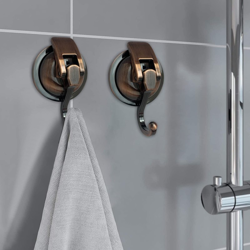 YSSILADI Heavy Duty Vacuum Suction Shower Hooks, Glass Suction Cup,