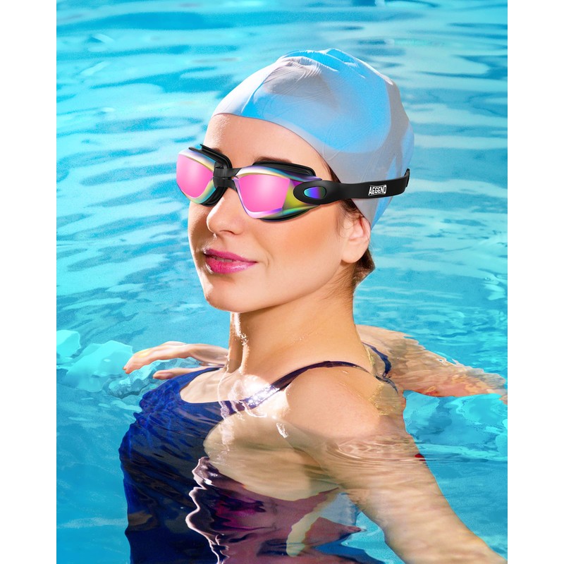 Aegend Swim Goggles, 2 Pack UV Protection, Adjustable, Anti Fog