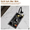 Black Kitchen And Bar Sink,10x18 Inch Stainless Steel Drop In