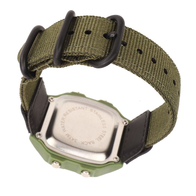 Digital Sport Watch Canvas Strap Luminous Waterproof Retro Sport Watch