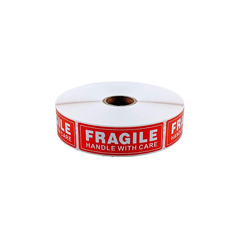 EPS Fragile - Handle with Care Shipping Stickers, 1"x3", 1000