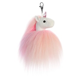 Aurora - Sparkle Tales - 5" Fluffy Unicorn Key Clip