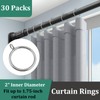 30 Packs Curtain Rings with Eyelets, Metal Drapery Clips Hooks,