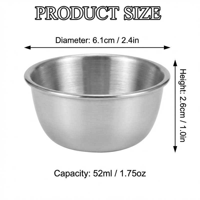 Xygobla 8Pcs Stainless Steel Sauce Cups Set