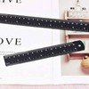 2 Pcs 30cm&15cm Metal Ruler, Stainless Steel Ruler Black Metal