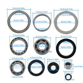 SEBLAFF Front Differential Bearing Seal Kit 92049-1536 92049-1573 Replacement for Brute Force 650 750 Prairie 360 650 700 KVF360 KVF650 KVF700 KVF750 2002-2021