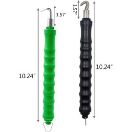 2 Pack Automatic Rebar Tie Wire Twister, Rebar Tie Wire Twister Tool, Rebar Wire Twister Pull Tie Wire Twister, Concrete Metal Wire Twisting Fence Tool, Curved Hook and Straight Hook，Black & Green