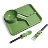 Dinneractive Dining Set for Kids - 3PC Green Army Dinnerware