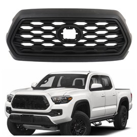 GXYWADY Honeycomb Grill Front Upper Hood Grille Assembly Matte Black Replacement for Tacoma 2016-2023