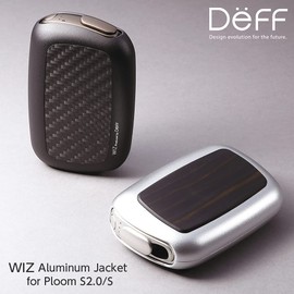 Deff WIZ Aluminum Jacket for Ploom S2.0/S Luxury Jacket with Carbon and Natural Wood (Ebony/Silver)