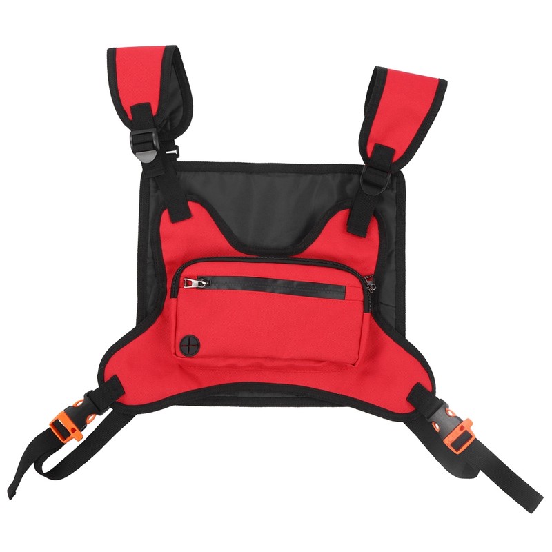 Multi Functional Outdoor Sports Running Chest Bag Adjustable Red Vest