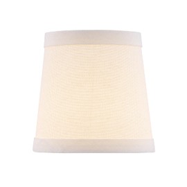 Aspen Creative 51039-6, Hardback Empire Tranditional Clip-On Chandelier Shade, Off-White Linen Fabric, 3" Top x 4" Bottom x 4" Slant, Set Of 6