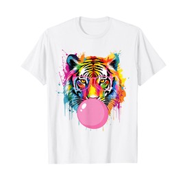 Cool Big Tiger Bubble Gum Coloring Glasses Mama Women Lover T-Shirt
