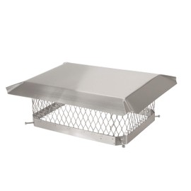 HY-C SCSS1318 Shelter Bolt On Single Flue Chimney Cover, Mesh Size 3/4", Fits Outside Existing Clay Flue Tile Dimensions 13" x 18", Stainless Steel