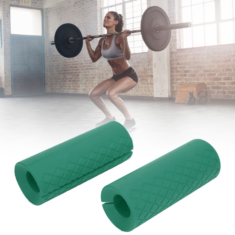1 Pair Dumbbell Grip Silicone Anti Slip Thicken Bar Grip