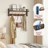 Tajsoon Coat Hanger Wall Mount with Shelf and Guardrail, 16.3"
