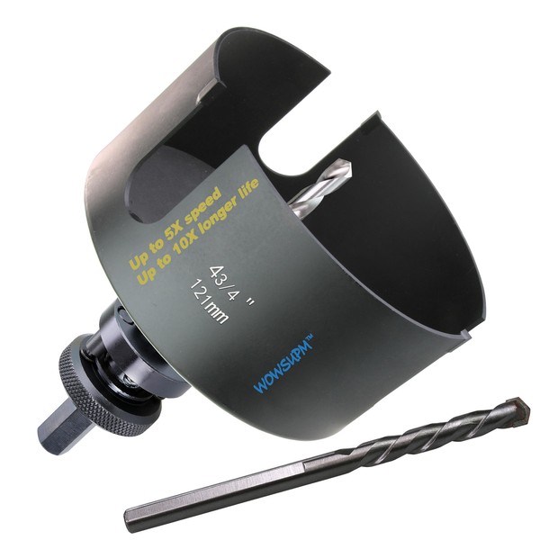 WOWSUPM 4-3/4” Carbide Tipped Deep Hole Saw Cutter 2.36” Depth