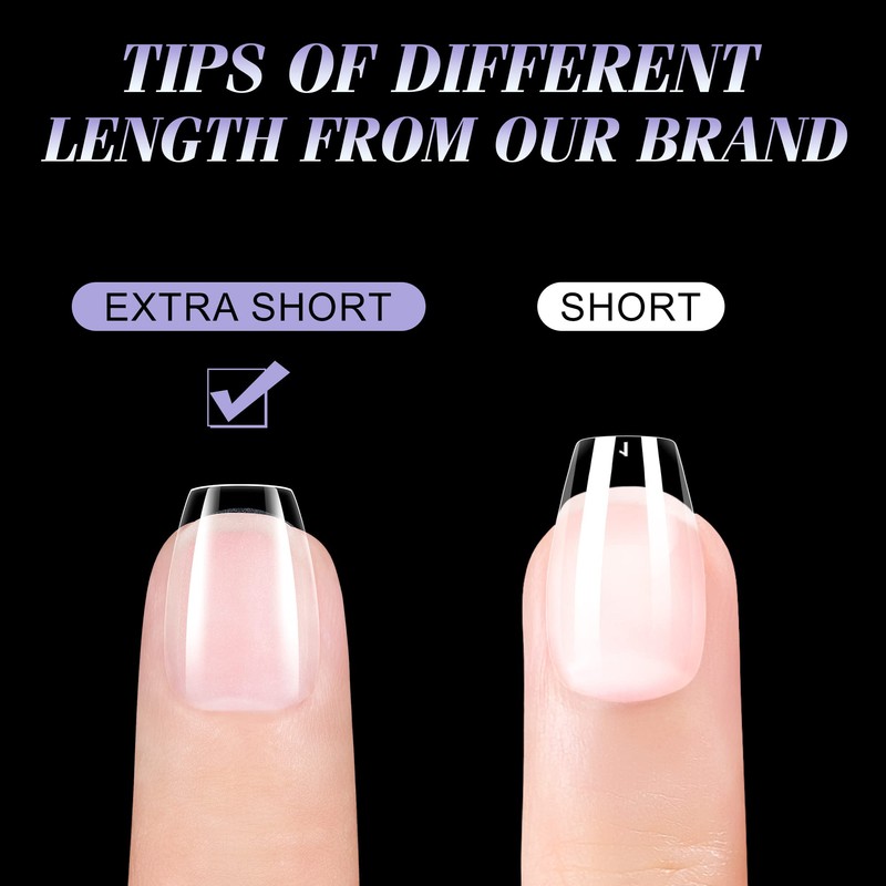 Gelike EC Extra Short Soft Gel Nail Tips Kit for