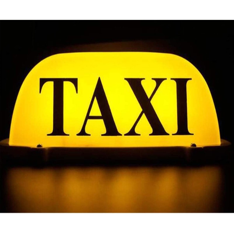 ABUKALIXIN USB Rechargeable LED Car TAXI Sign Top Light Yellow