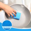 Tioncy 100 Pcs Individually Wrapped Sponges Kitchen Bulk Blue Dish