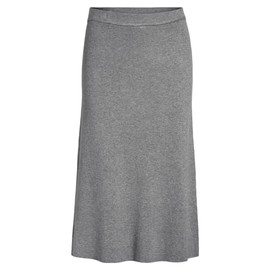 Vila Female Midi Skirt Knitted, Medium Grey Melange