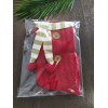 Whimsical Unique 19" Red Sweater Scarf Knit Christmas Stocking, Snowman