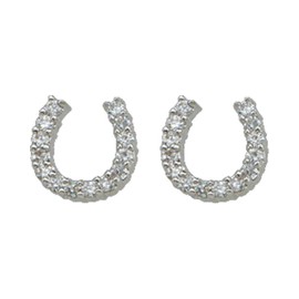 Montana Silversmiths Women's Rhinestone Embellished Horseshoe Earrings Silver One Size