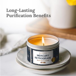 MagnIFICENT101 - Vela de aromaterapia de mercurio retrógrada para calmar y calmar, aroma de lavanda salvia, bergamota limoncillo de limoncillo, cera de soja natural perfumada