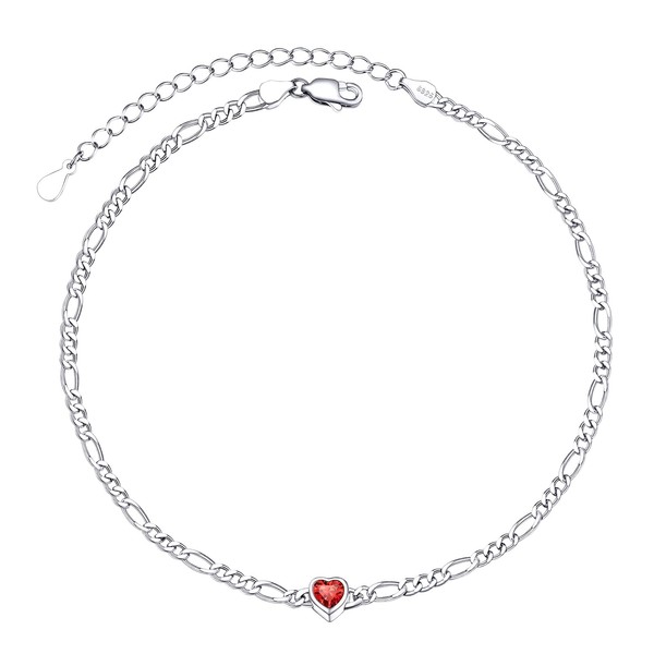 Sterling Silver Summer Cute Anklets For Women Anclet July Birthstone