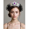 ZECAA Crystal Elegant Princess Tiara Crown For Woman, Multi-Gemstone Tiara