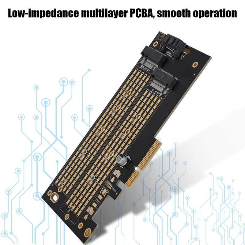 PCIE to M.2 SATA+NVME Dual Disk Expansion Card for 2230