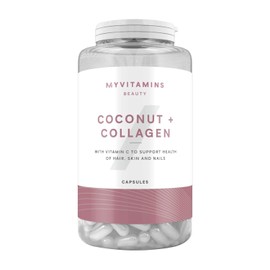 Myvitamins Coconut & Collagen Capsules | Marine Collagen, Coconut Oil & Vitamin C for Skin Hydration, Hair Health & Anti-Ageing Support | 180 Capsules | High-Strength Beauty Supplement