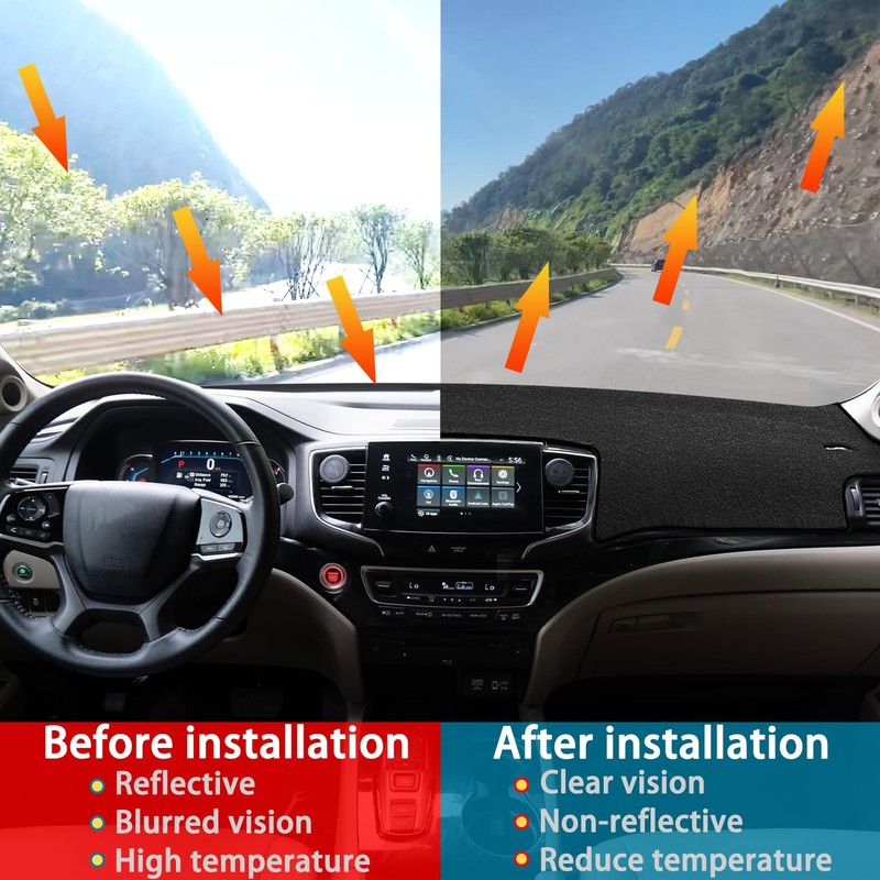 ZOXOQ Dashboard Cover for Honda Pilot Accessories 2016-2022 / Passport