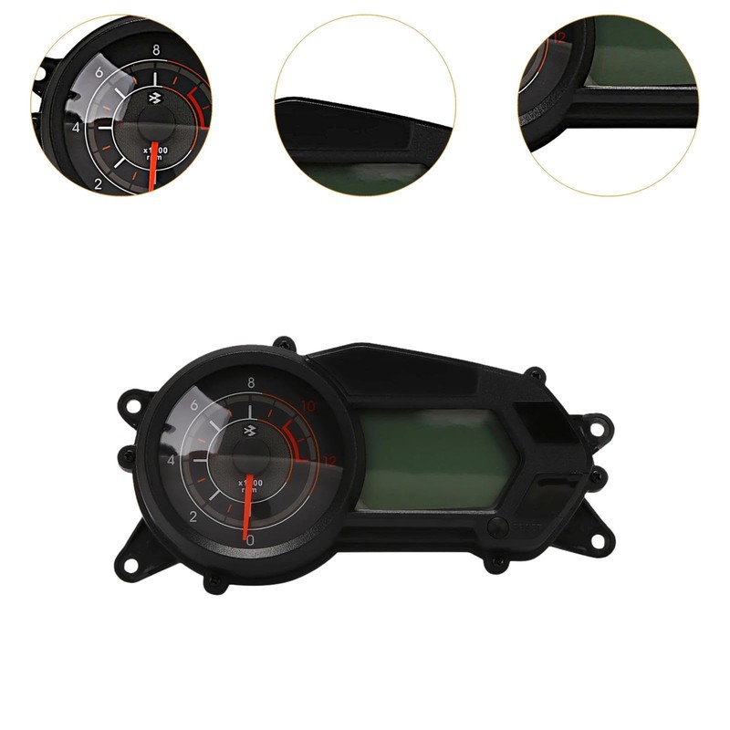Ronyme Motorcycle Gauge Cluster Accessories Compatible Black Odometer for Pulsar