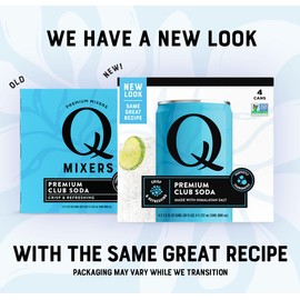 Q CLUB SODA - Club soda with Himalayan Salt - Ideal for Cocktails & Mocktails - No Sugar, Perfectly Carbonated, & Gluten-Free - 0 Calories - 7.5 Fl oz Seltzer Water Cans (Pack of 8)