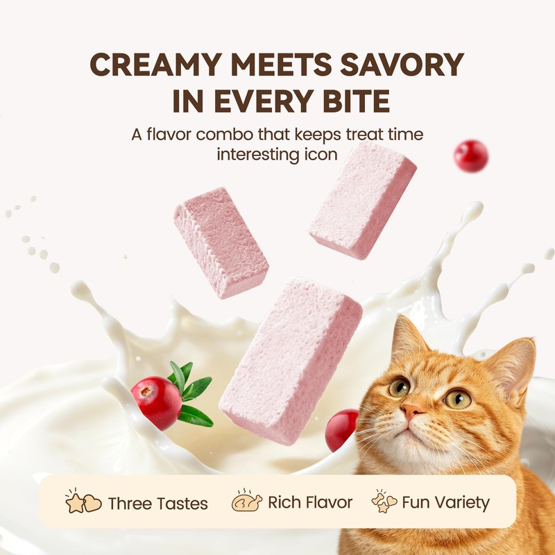 Heckin Yum Freeze Dried Chicken Cat Treats with Goat Milk,