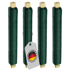 ECENCE Florist Wire for wreath making galvanised 4x 38,28 Yards 22 Gauge Floristry Wires Flexible Craft Paddle Wire for Wreath Making Colour Green
