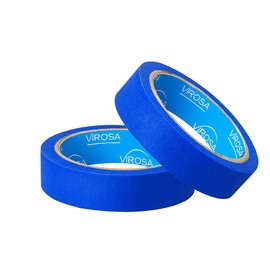 VIROSA Blue Painter’s Masking Tape 24mm x 20m – 2 Rolls – Multi-Surface Masking Tape for Painting, Decorating, DIY, Clean Removal, Indoor Outdoor Use – Easy Tear Blue Tape for Renovation