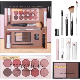 Kit De Maquillaje Completo Juego De Maquillaje Completo Para Chicas Y Mujeres - 11 Piezas Incluye Máscara de Pestañas, Corrector, Sombra de Ojos, Pintalabios Para Chicas, Adolescentes, Fiestas,