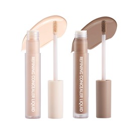 Cool Toned Liquid Contour and Highlighter Stick, Lightweight Blendable Cold Gray Face Cream Bronzer Brighten Illuminator, Long Lasting Waterproof Brightening Contouring Makeup, Gifts for Women-01+02