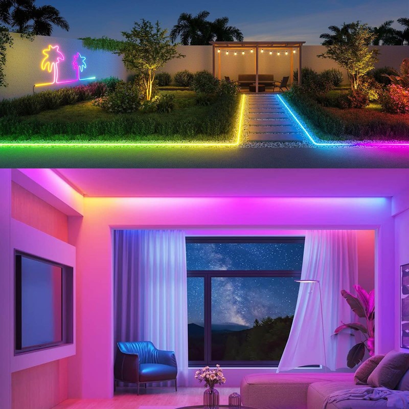 GOMING 24V 32.8ft/10M WS2811 Neon RGB COB LED Strip Light