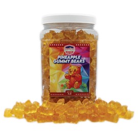 Gummy Bear 3LB In Plastic Clear Container (PINEAPPLE)