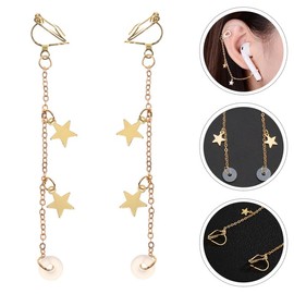 Hemobllo Anti-Lost Wireless Earphone Strap with Connector Wirreless Earphone Drop Earrings Jewelry Accessories Compatible for AirPods Women