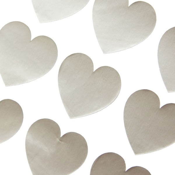 Silver Heart Stickers (x24) - for Cards, Gifts, Anniversary, Valentine