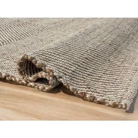 MAARSA WEAVES Jute Area Rug, Diamond Design, Natural Base with Colored Threads, Multiple Sizes and Colors (Off White, 5' X7' 6")