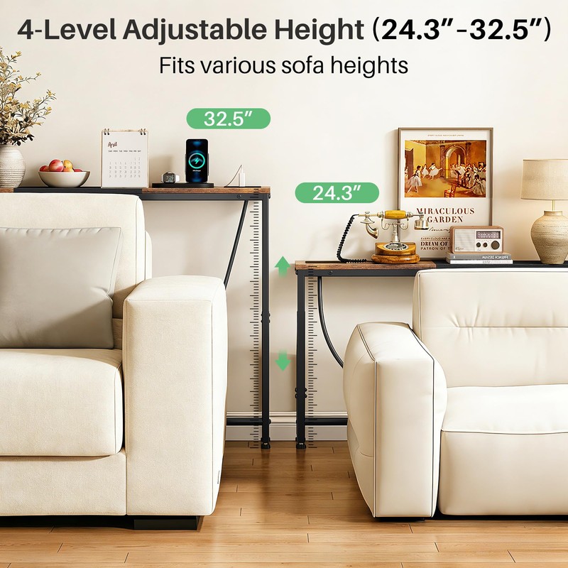 76.9" Narrow Console Table with Power Outlet for Living Room