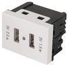 Volteck C2USB-EB, Toma con 2 puertos USB 1.5 módulos línea