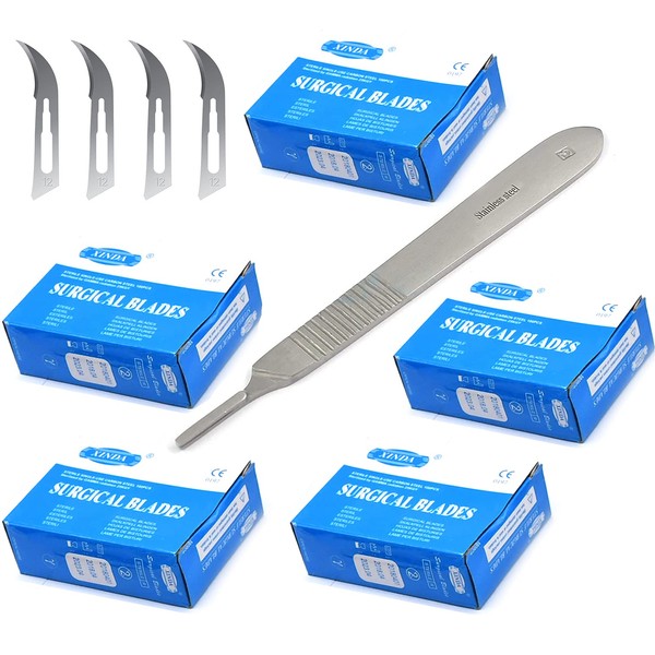 AAProTools 500 Scalpel Blades #12 for Surgi, Dermaplaning, Veterinary, Taxidermy,