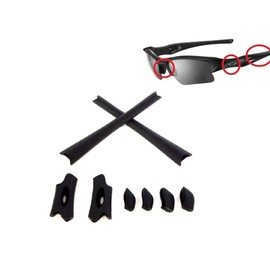 GALAXYLENSE Galaxy Nose Pads & Earsocks Rubber Kits For Oakley Flak Jacket XLJ Black (Black)