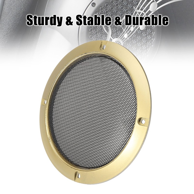 X AUTOHAUX 5'' Gold Tone Car Audio Speaker Cover Mesh